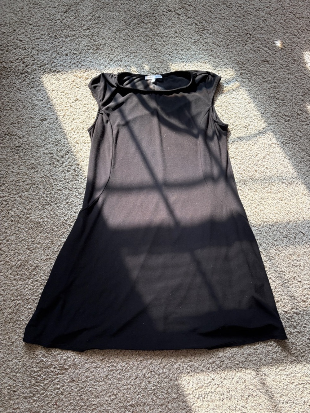 Annalee + Hope Black Cap Sleeve A-Line Midi Dress
